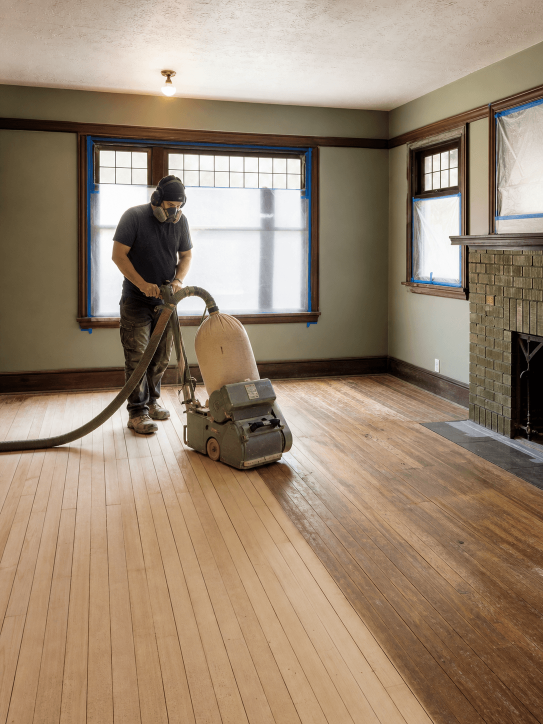 Sanding in progress